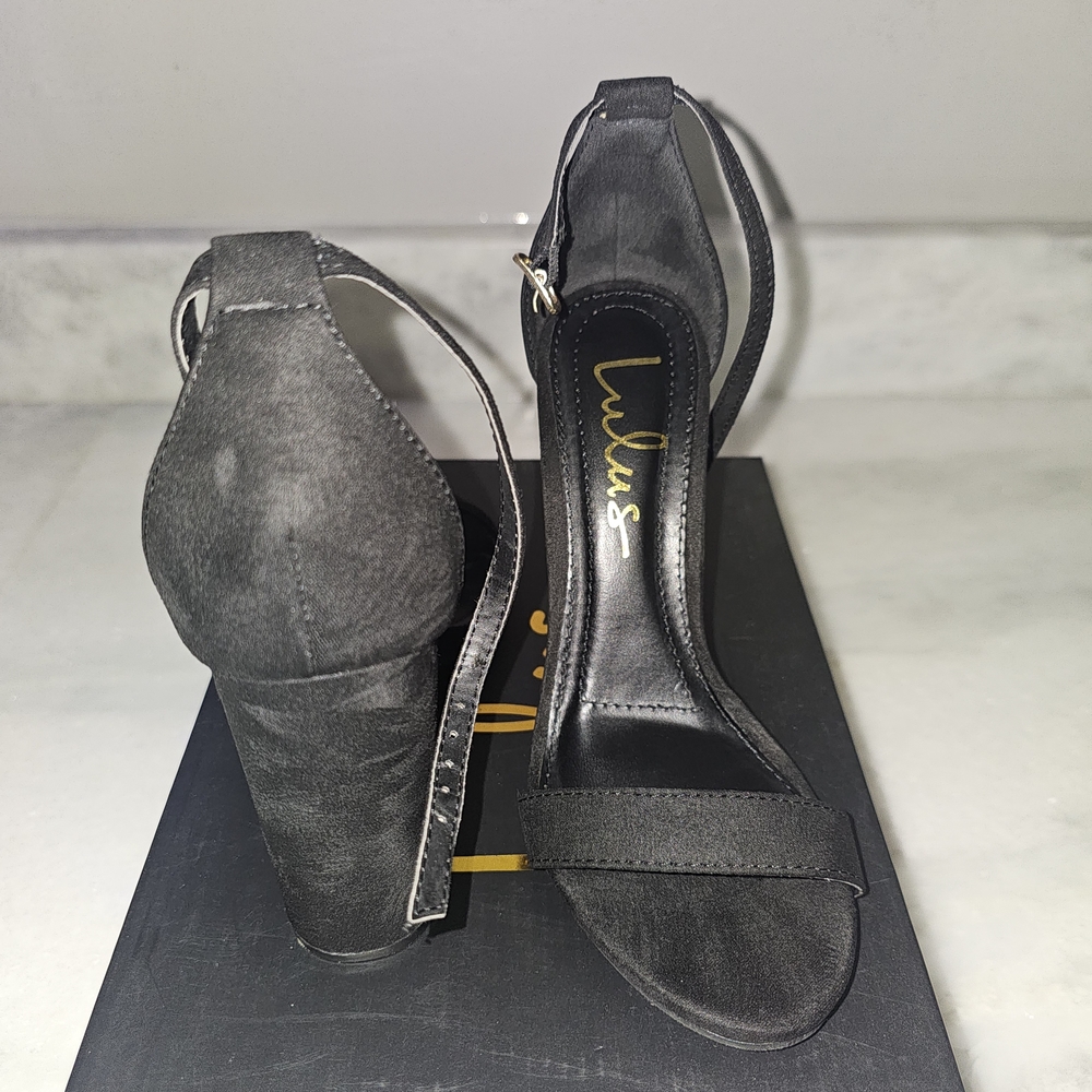 Lulu's Black Suede Women's Heels